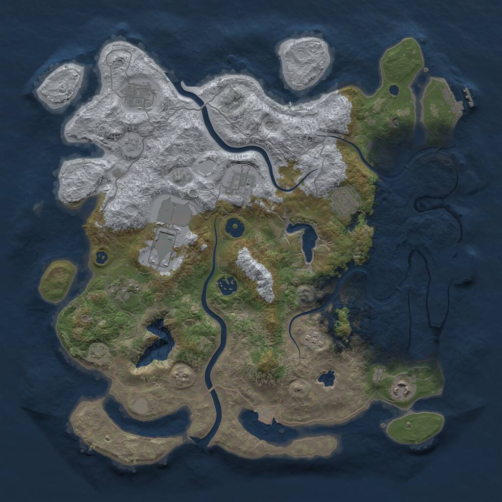 Rust Map: Procedural Map, Size: 4000, Seed: 770735902, 14 Monuments