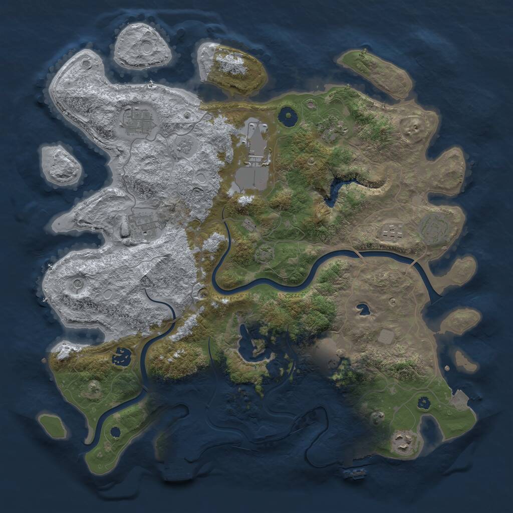 Rust Map: Procedural Map, Size: 4000, Seed: 390797095, 15 Monuments