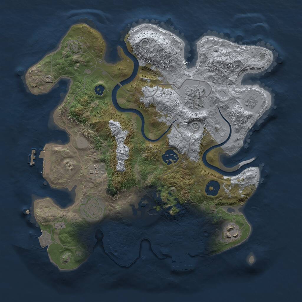 Rust Map: Procedural Map, Size: 3000, Seed: 483457693, 12 Monuments