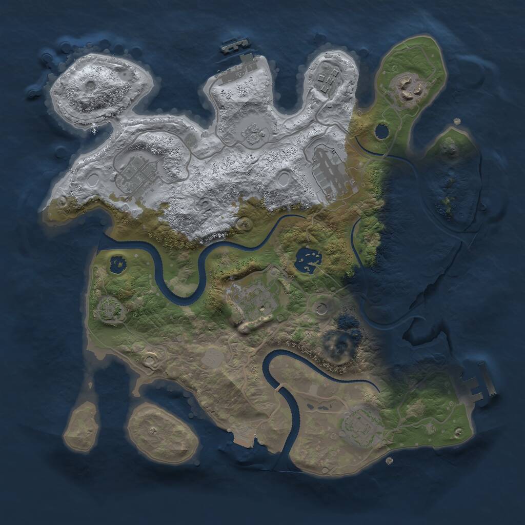 Rust Map: Procedural Map, Size: 3000, Seed: 1546911340, 13 Monuments