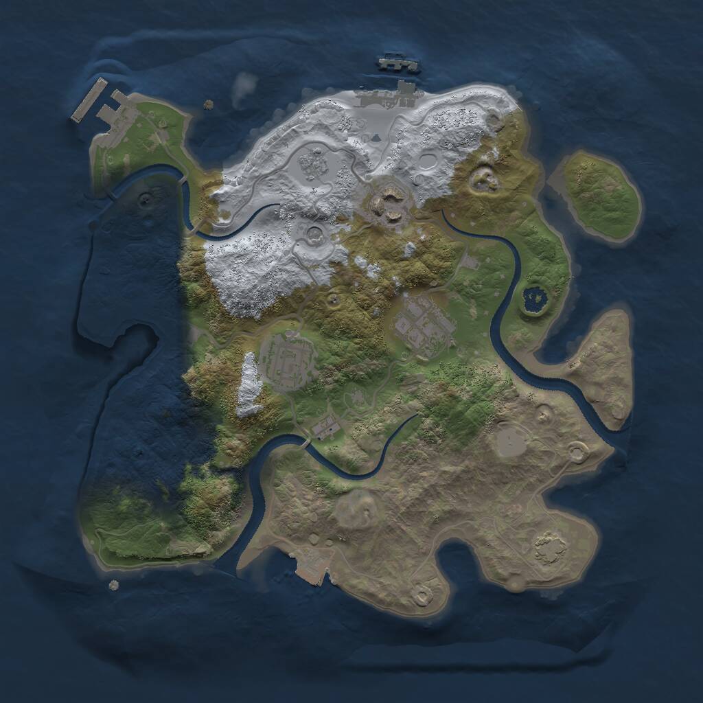 Rust Map: Procedural Map, Size: 2800, Seed: 7064, 9 Monuments