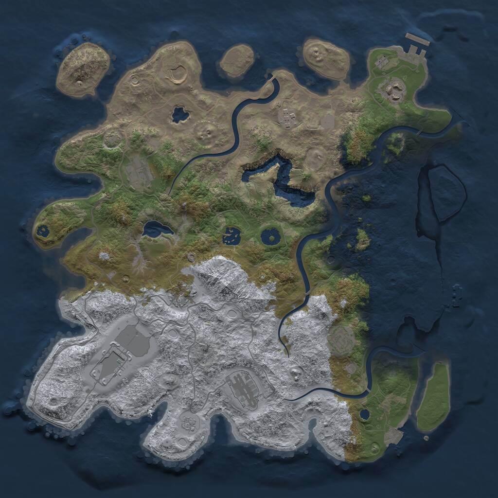 Rust Map: Procedural Map, Size: 4000, Seed: 778490773, 15 Monuments
