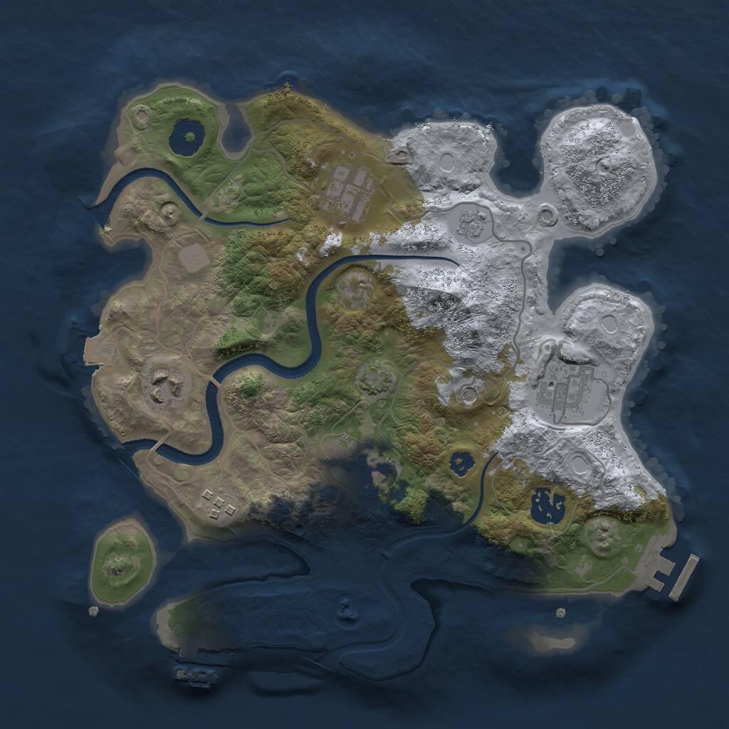 Rust Map: Procedural Map, Size: 3000, Seed: 1054575075, 12 Monuments