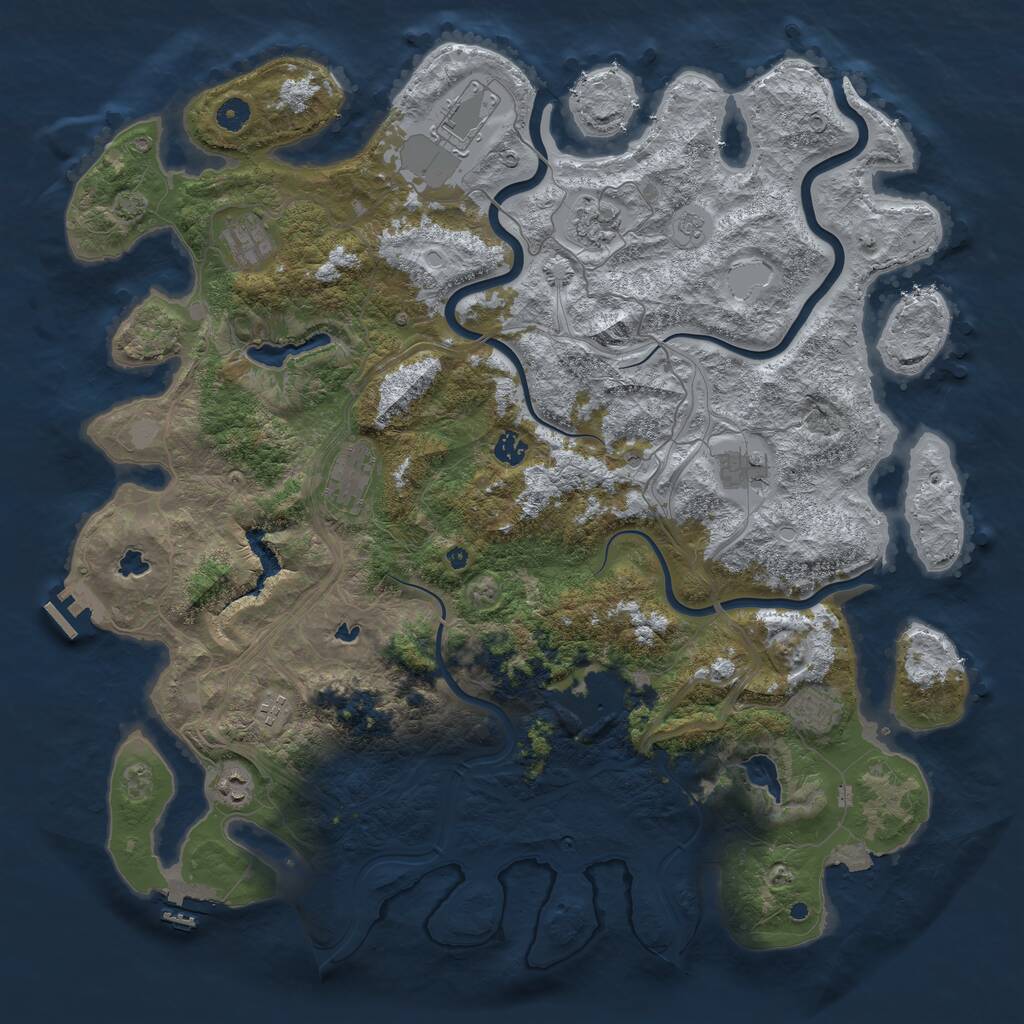 Rust Map: Procedural Map, Size: 4750, Seed: 20072009, 16 Monuments