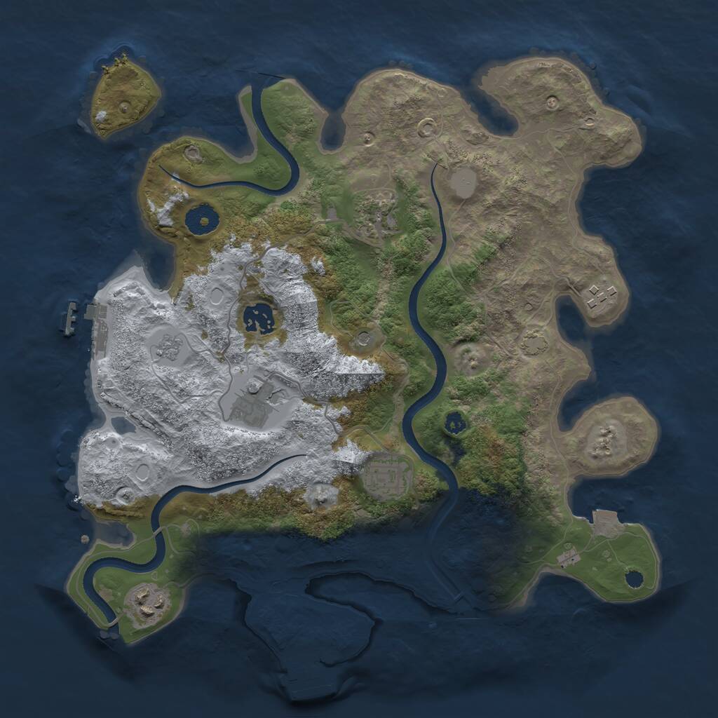 Rust Map: Procedural Map, Size: 3395, Seed: 649861369, 12 Monuments