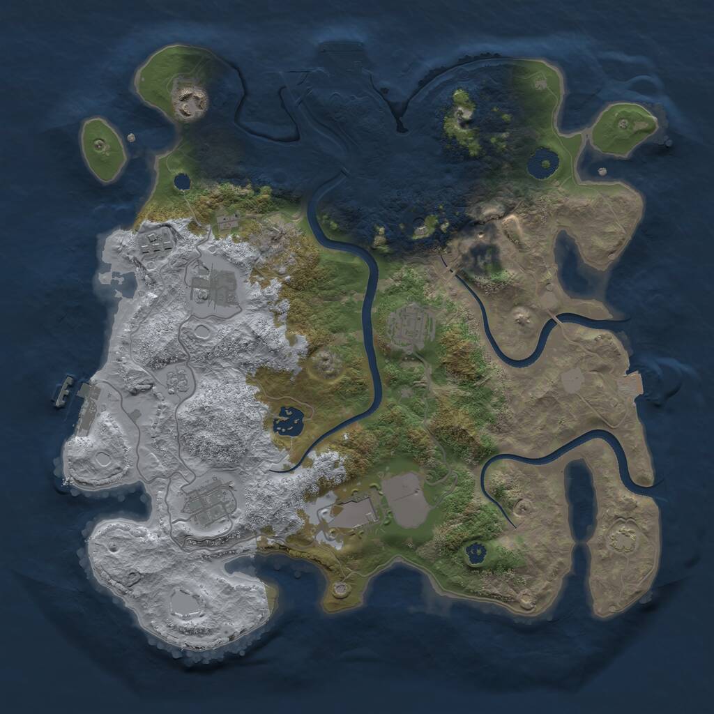 Rust Map: Procedural Map, Size: 3500, Seed: 170921, 14 Monuments