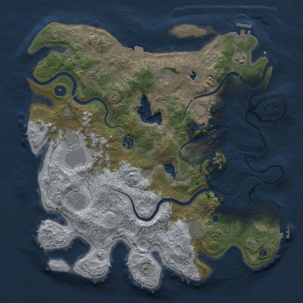 Rust Map: Procedural Map, Size: 4000, Seed: 576097979, 14 Monuments