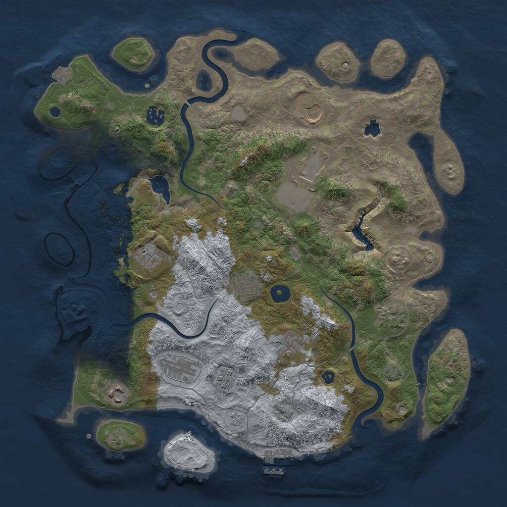 Rust Map: Procedural Map, Size: 4000, Seed: 13117532, 15 Monuments