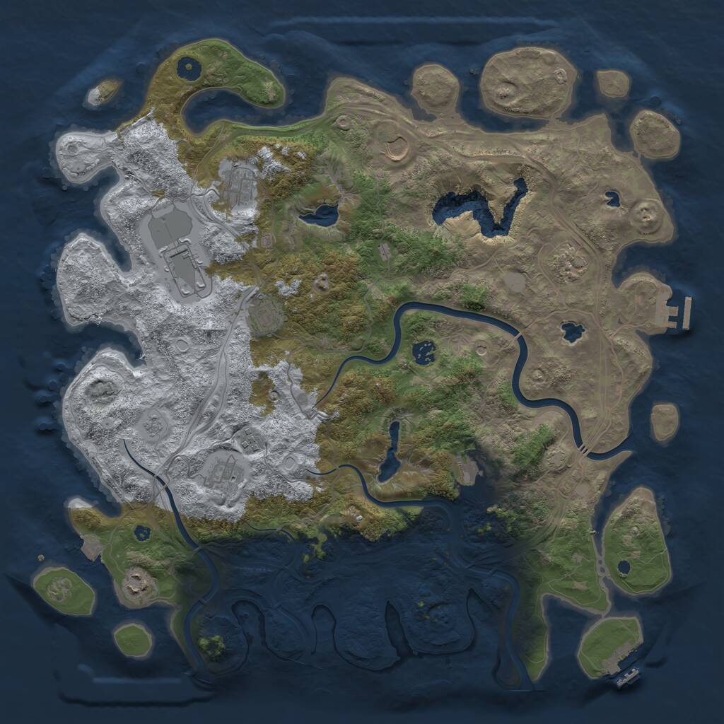 Rust Map: Procedural Map, Size: 4500, Seed: 796389127, 16 Monuments