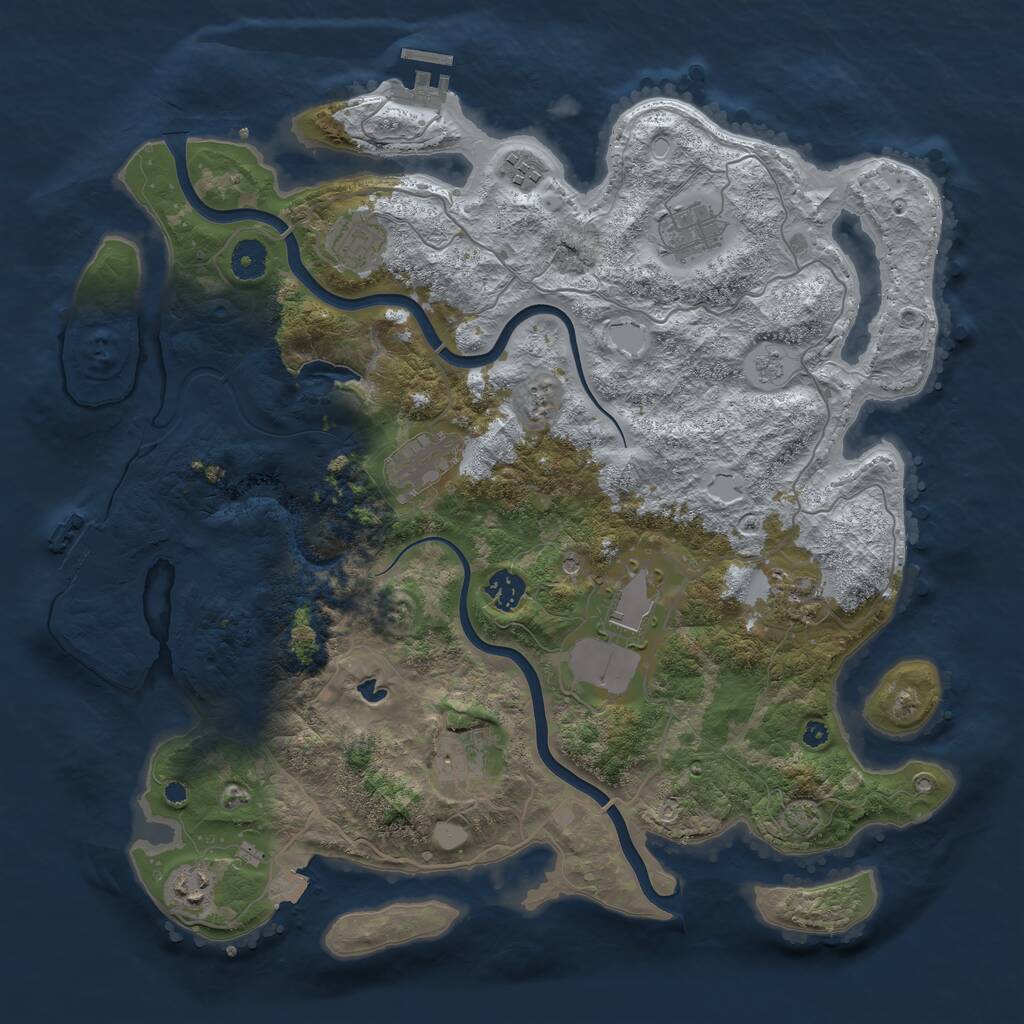 Rust Map: Procedural Map, Size: 4000, Seed: 1934855, 15 Monuments