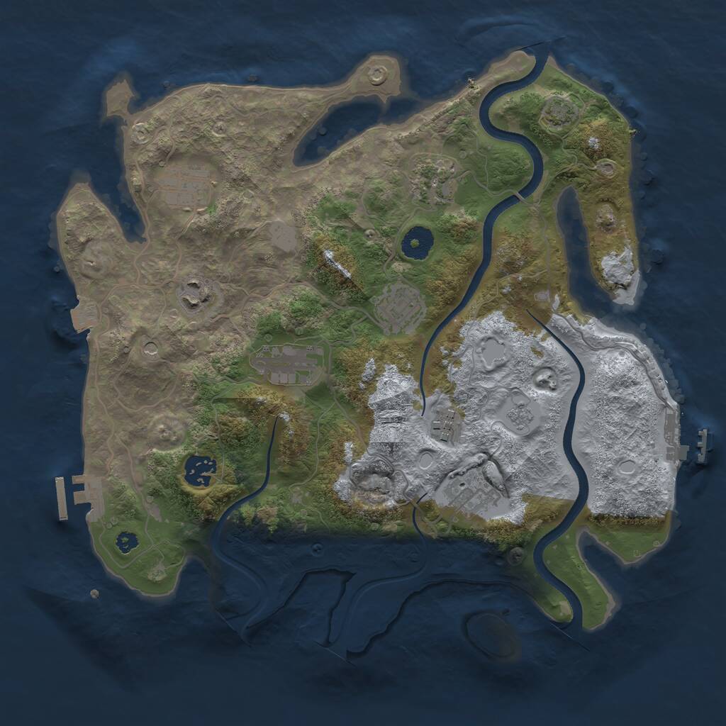 Rust Map: Procedural Map, Size: 3400, Seed: 1431313463, 14 Monuments