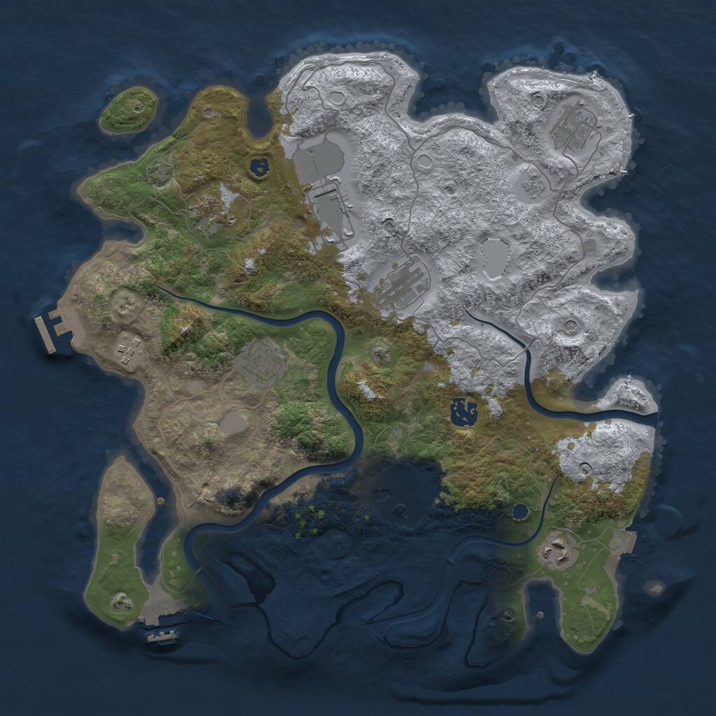 Rust Map: Procedural Map, Size: 3750, Seed: 20072009, 15 Monuments