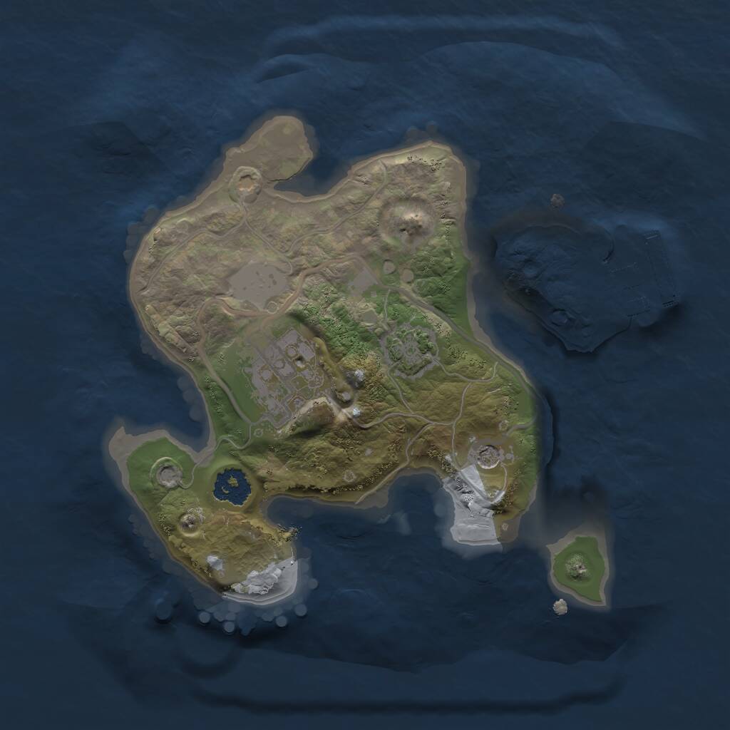 Rust Map: Procedural Map, Size: 2000, Seed: 1194369588, 5 Monuments