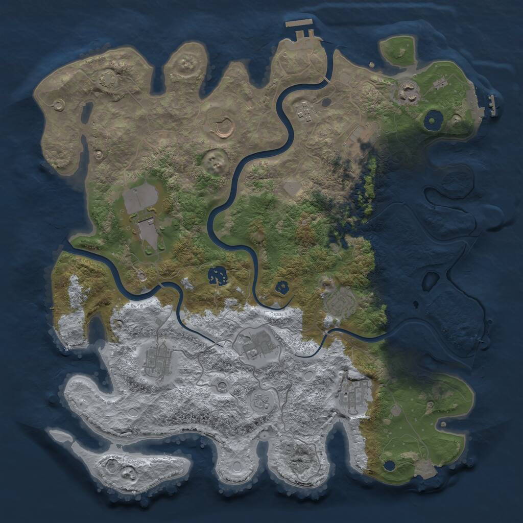 Rust Map: Procedural Map, Size: 3900, Seed: 271477713, 16 Monuments