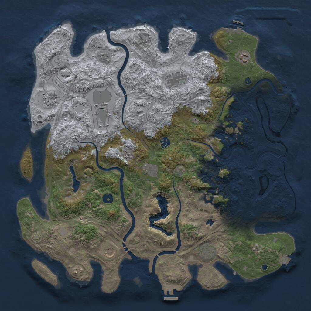 Rust Map: Procedural Map, Size: 4500, Seed: 12543445, 16 Monuments