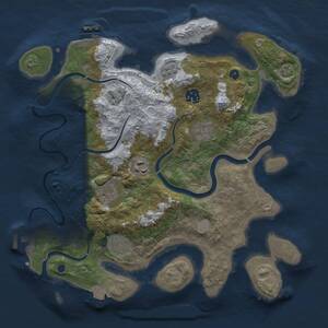 Thumbnail Rust Map: Procedural Map, Size: 3350, Seed: 2080446499, 11 Monuments