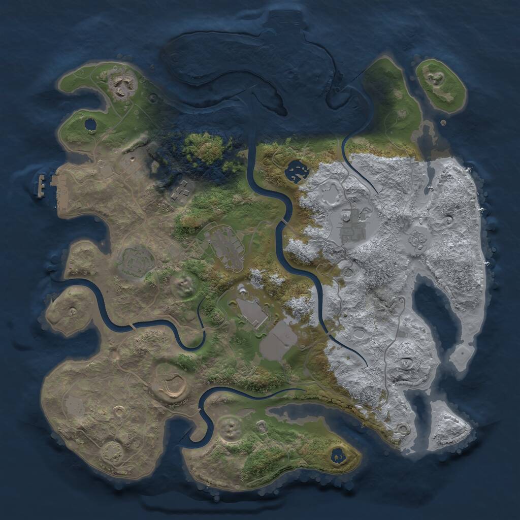 Rust Map: Procedural Map, Size: 3500, Seed: 264258869, 15 Monuments