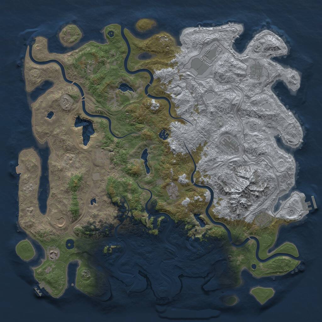 Rust Map: Procedural Map, Size: 5000, Seed: 1354537896, 17 Monuments