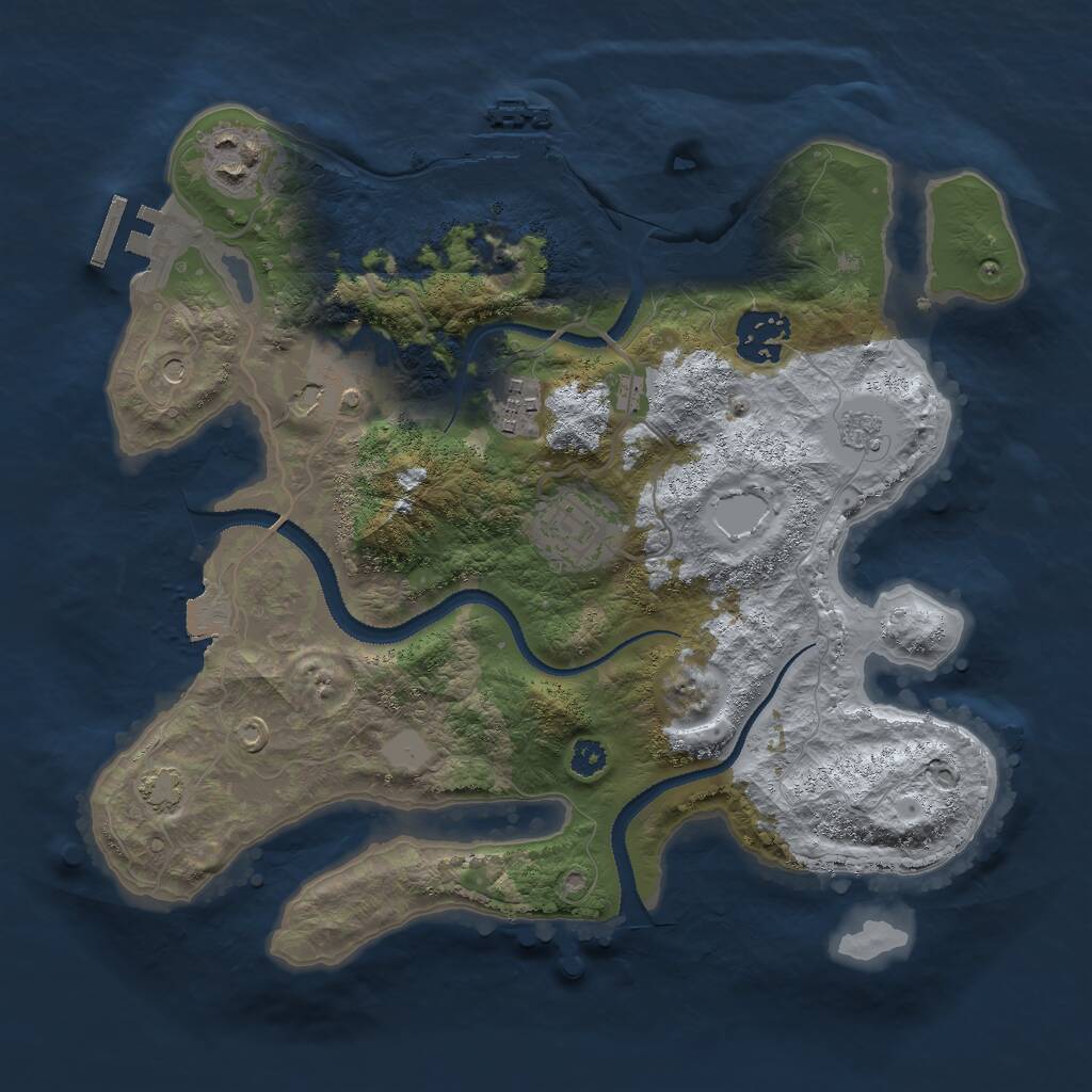 Rust Map: Procedural Map, Size: 3000, Seed: 4169835, 11 Monuments
