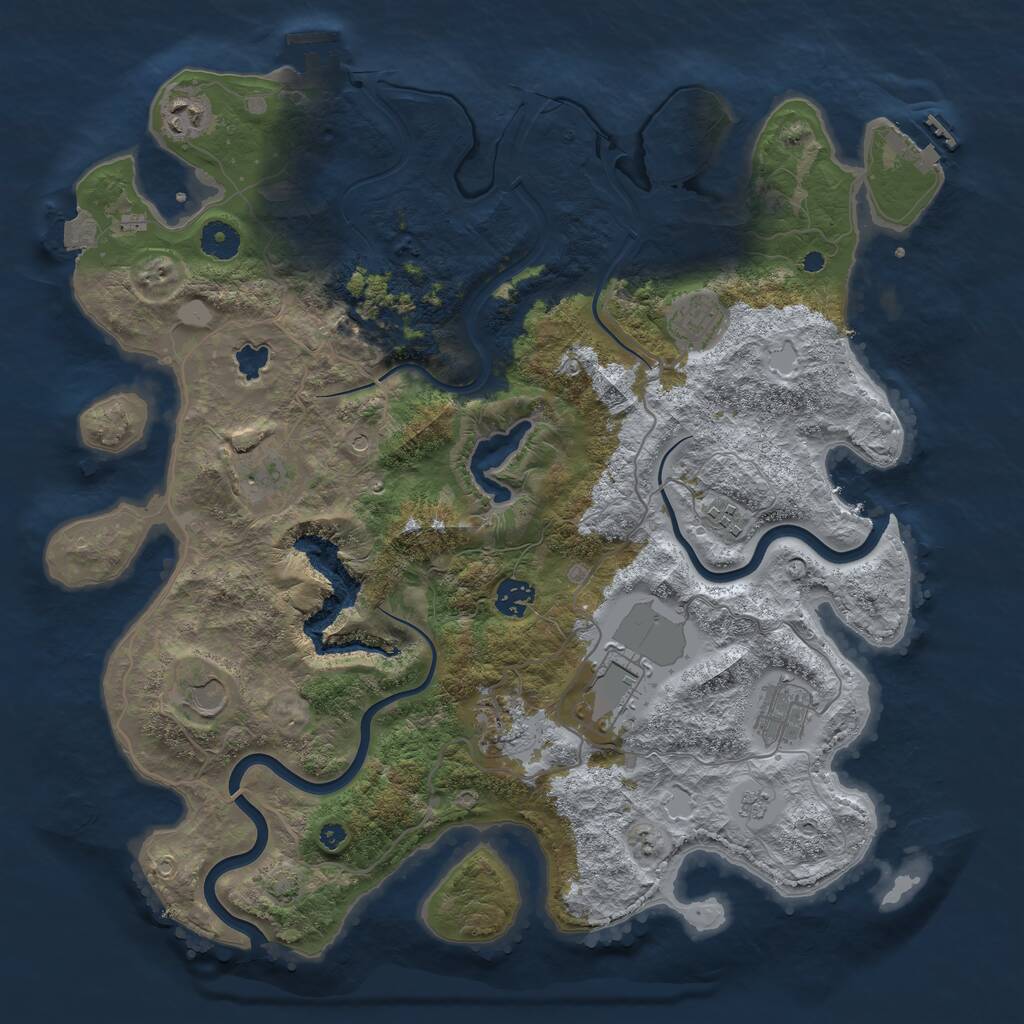 Rust Map: Procedural Map, Size: 4000, Seed: 426422, 15 Monuments
