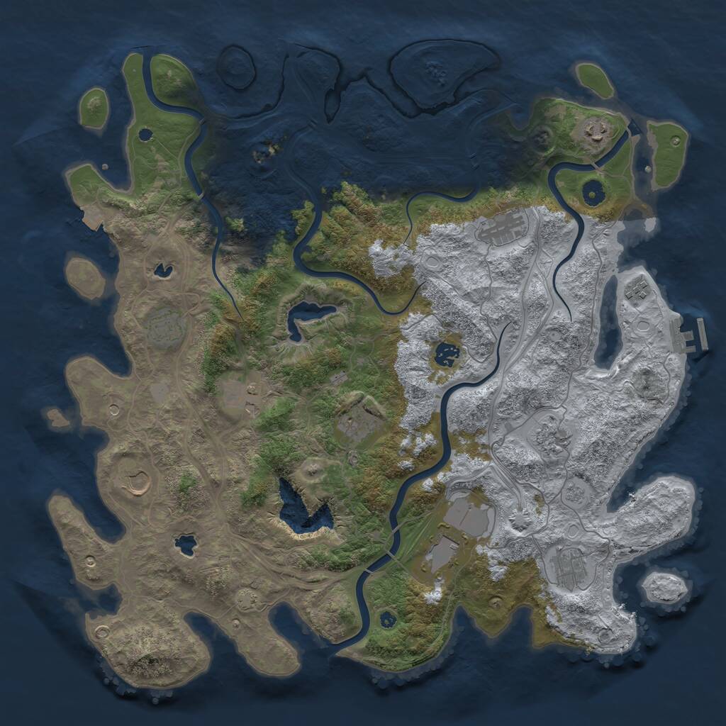 Rust Map: Procedural Map, Size: 4500, Seed: 1779290803, 16 Monuments