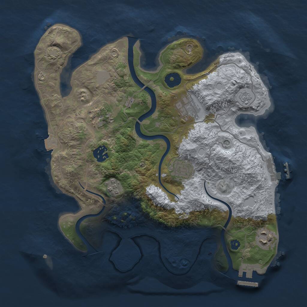 Rust Map: Procedural Map, Size: 3000, Seed: 1999211200, 12 Monuments