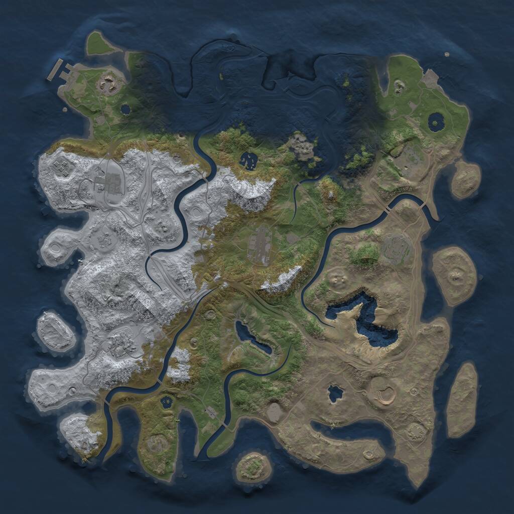 Rust Map: Procedural Map, Size: 4250, Seed: 5563579, 14 Monuments