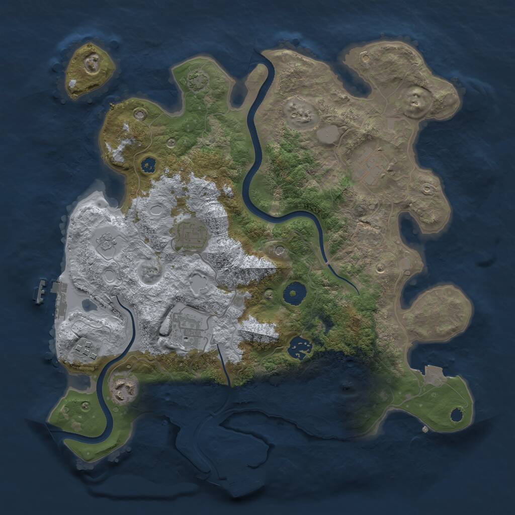 Rust Map: Procedural Map, Size: 3396, Seed: 649861369, 12 Monuments