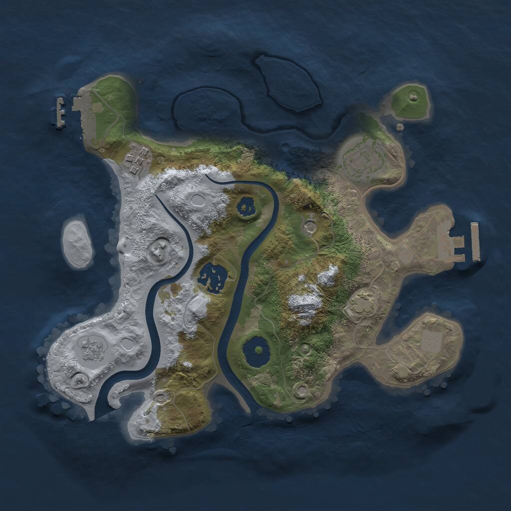 Rust Map: Procedural Map, Size: 2650, Seed: 67821398, 9 Monuments
