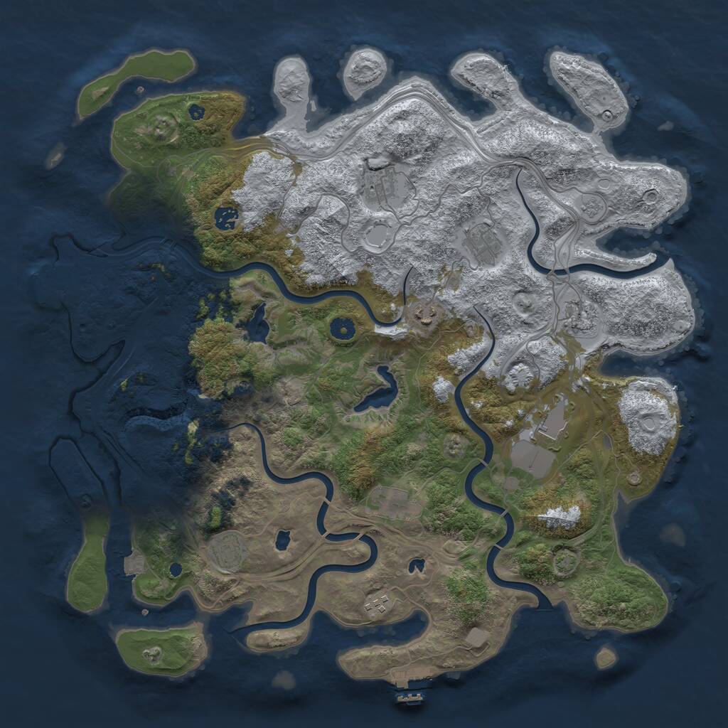 Rust Map: Procedural Map, Size: 4500, Seed: 835654730, 15 Monuments