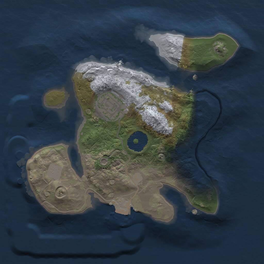 Rust Map: Procedural Map, Size: 2000, Seed: 45357, 2 Monuments