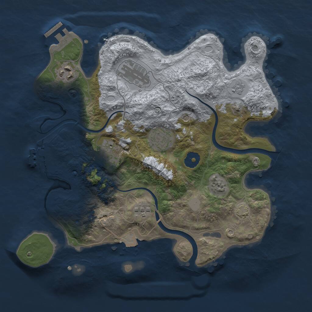 Rust Map: Procedural Map, Size: 3000, Seed: 4282, 11 Monuments
