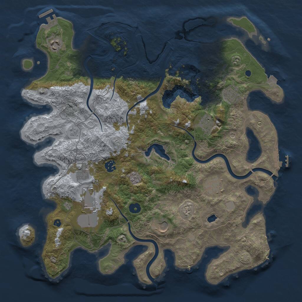 Rust Map: Procedural Map, Size: 4000, Seed: 789986, 15 Monuments