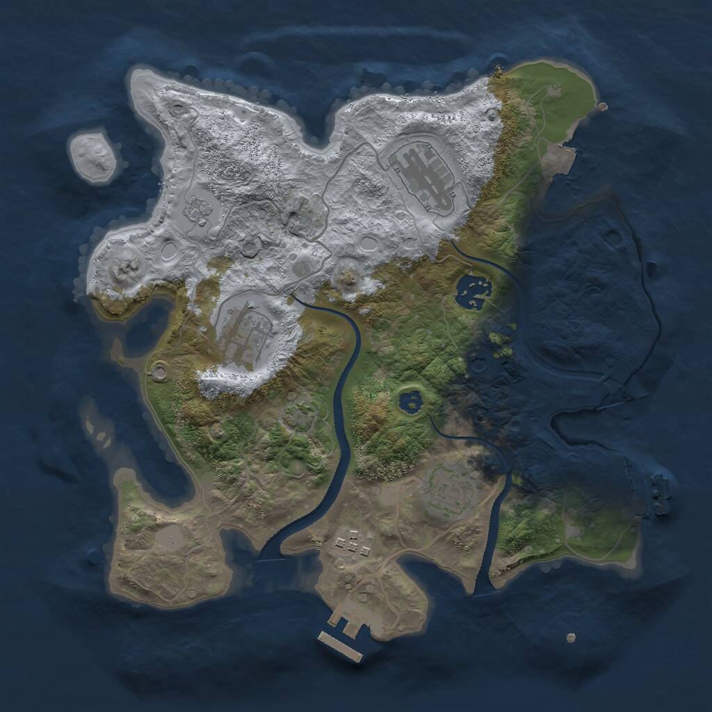 Rust Map: Procedural Map, Size: 3000, Seed: 1776420, 11 Monuments