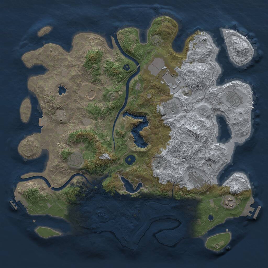 Rust Map: Procedural Map, Size: 4000, Seed: 2041001035, 14 Monuments
