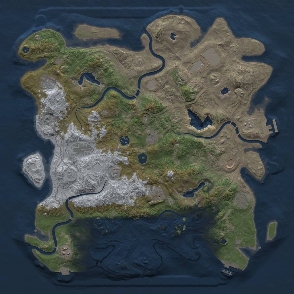 Rust Map: Procedural Map, Size: 4500, Seed: 19637950, 17 Monuments