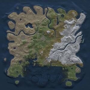 Thumbnail Rust Map: Procedural Map, Size: 4500, Seed: 631793719, 17 Monuments