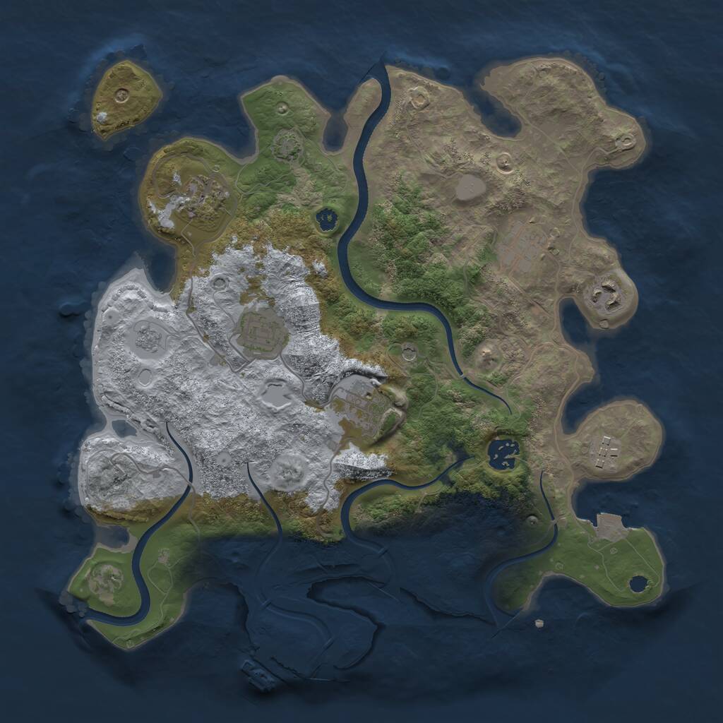 Rust Map: Procedural Map, Size: 3397, Seed: 649861369, 12 Monuments