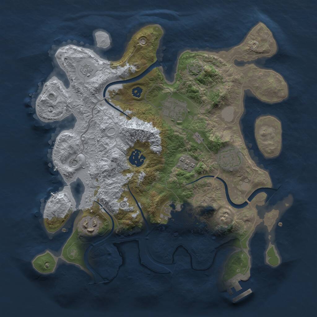 Rust Map: Procedural Map, Size: 3000, Seed: 52885, 11 Monuments