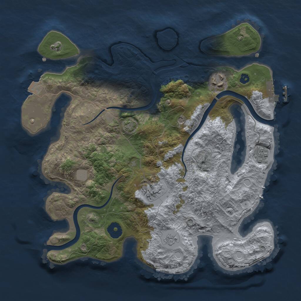 Rust Map: Procedural Map, Size: 3000, Seed: 442565, 8 Monuments