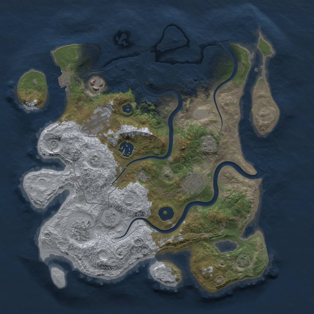 Rust Map: Procedural Map, Size: 3250, Seed: 2147483646, 10 Monuments