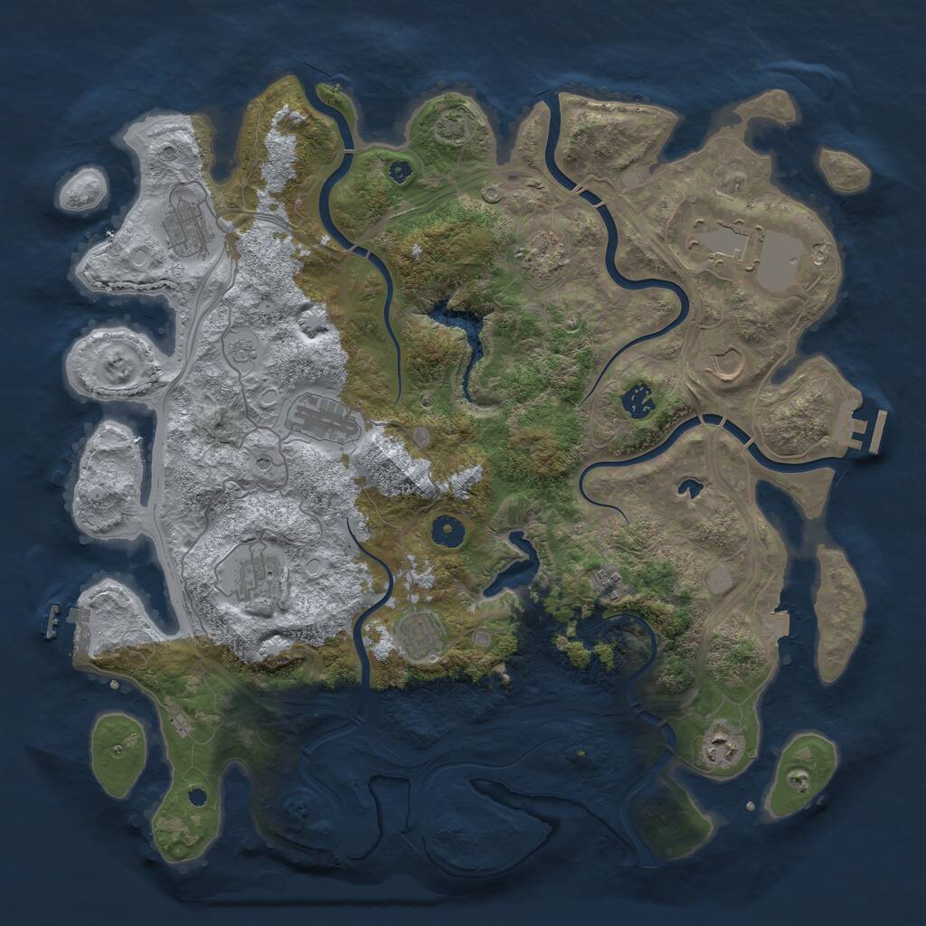 Rust Map: Procedural Map, Size: 4250, Seed: 45879, 16 Monuments