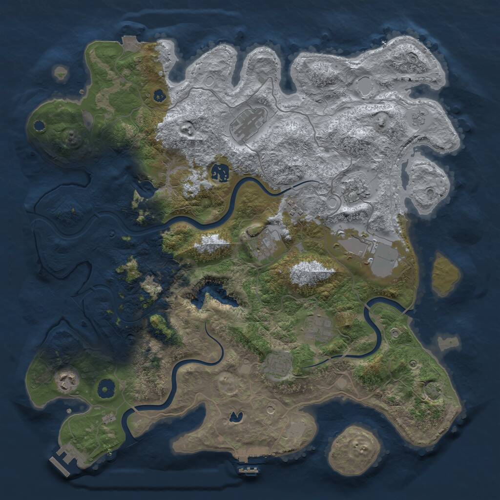 Rust Map: Procedural Map, Size: 4000, Seed: 21385, 15 Monuments