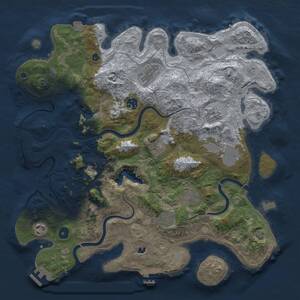 Thumbnail Rust Map: Procedural Map, Size: 4000, Seed: 21385, 15 Monuments