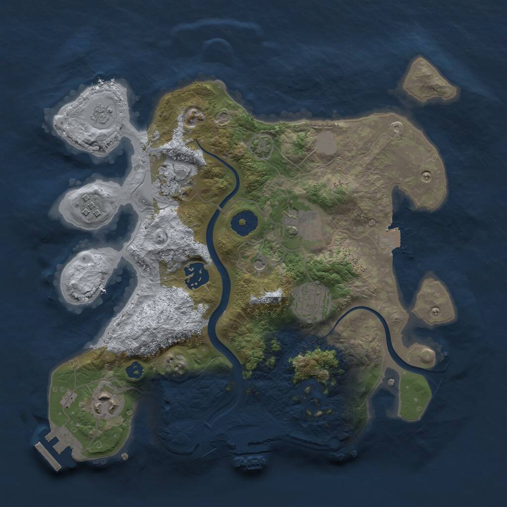 Rust Map: Procedural Map, Size: 3000, Seed: 66606, 12 Monuments
