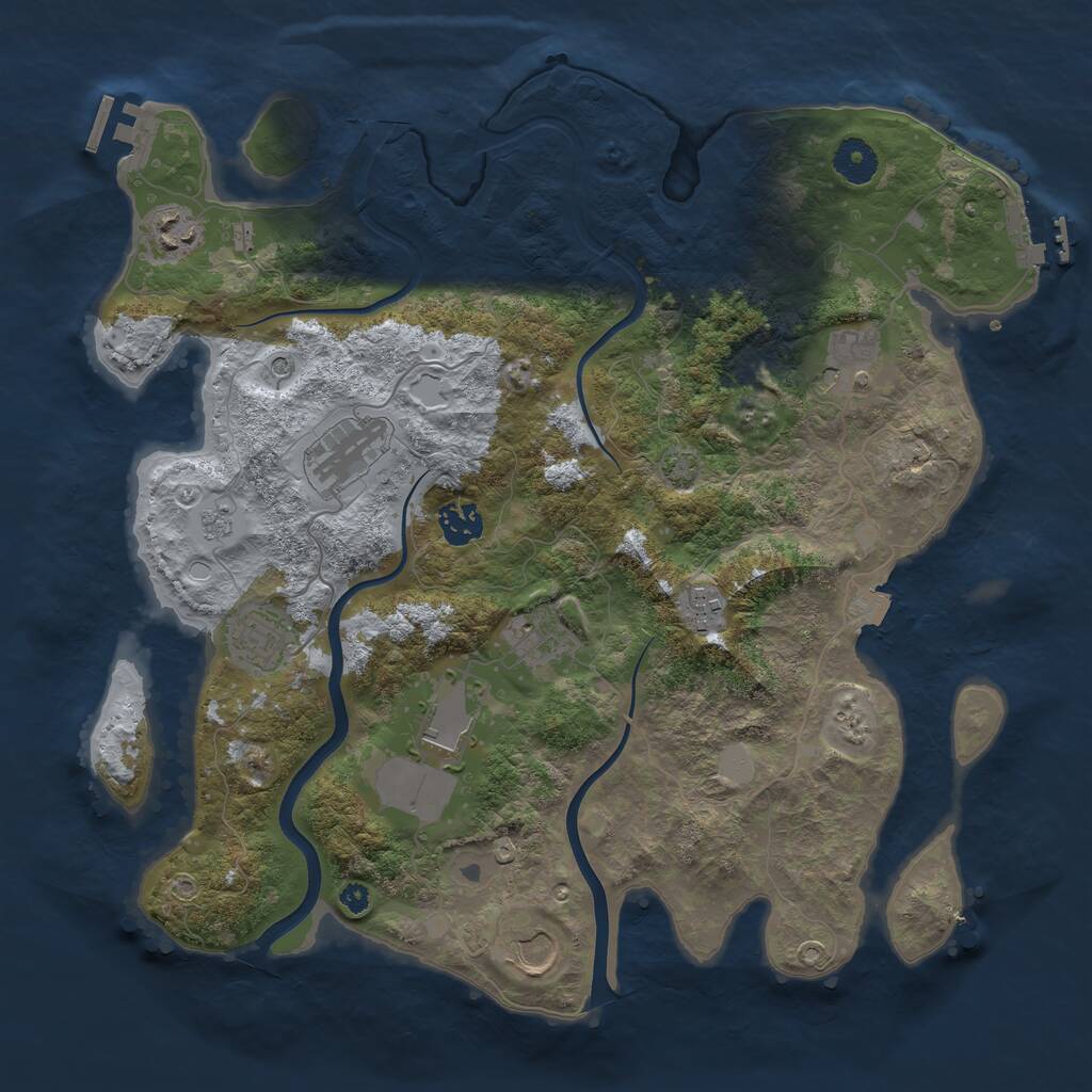 Rust Map: Procedural Map, Size: 3750, Seed: 96, 15 Monuments