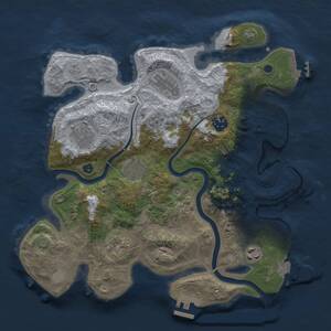 Thumbnail Rust Map: Procedural Map, Size: 3300, Seed: 1518625763, 13 Monuments