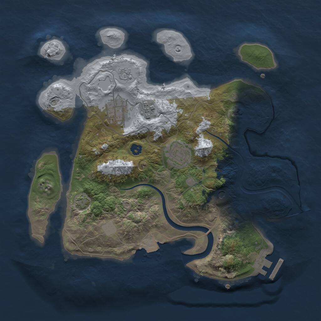 Rust Map: Procedural Map, Size: 2800, Seed: 4654327, 8 Monuments