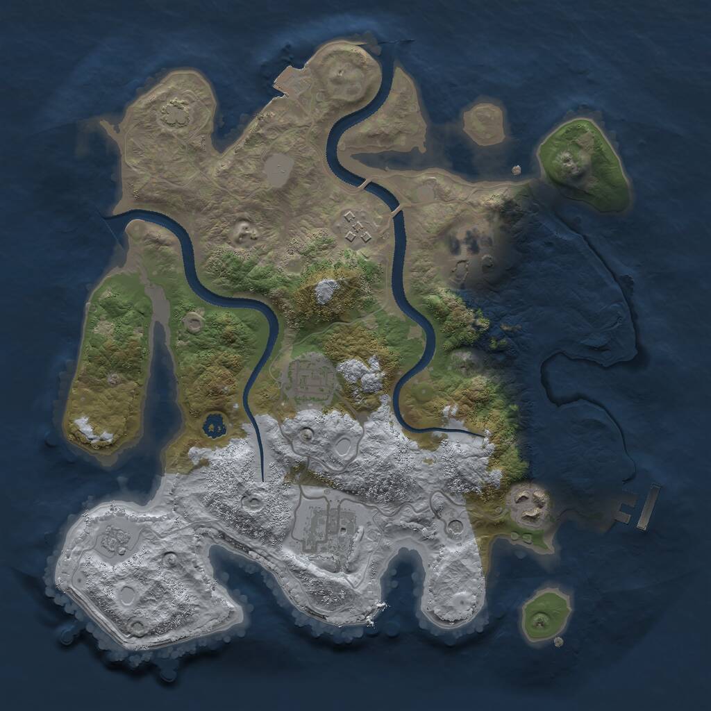 Rust Map: Procedural Map, Size: 3000, Seed: 459677828, 10 Monuments