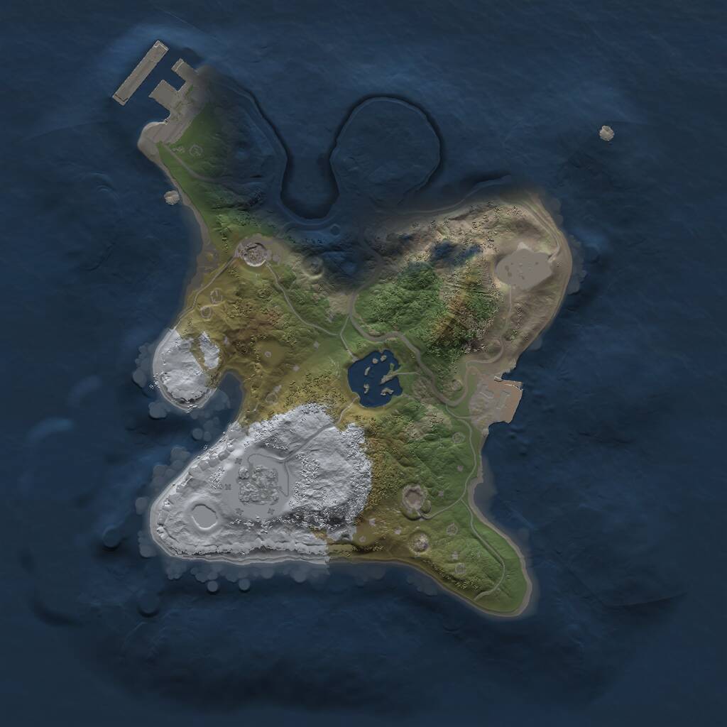 Rust Map: Procedural Map, Size: 2000, Seed: 1119546040, 5 Monuments